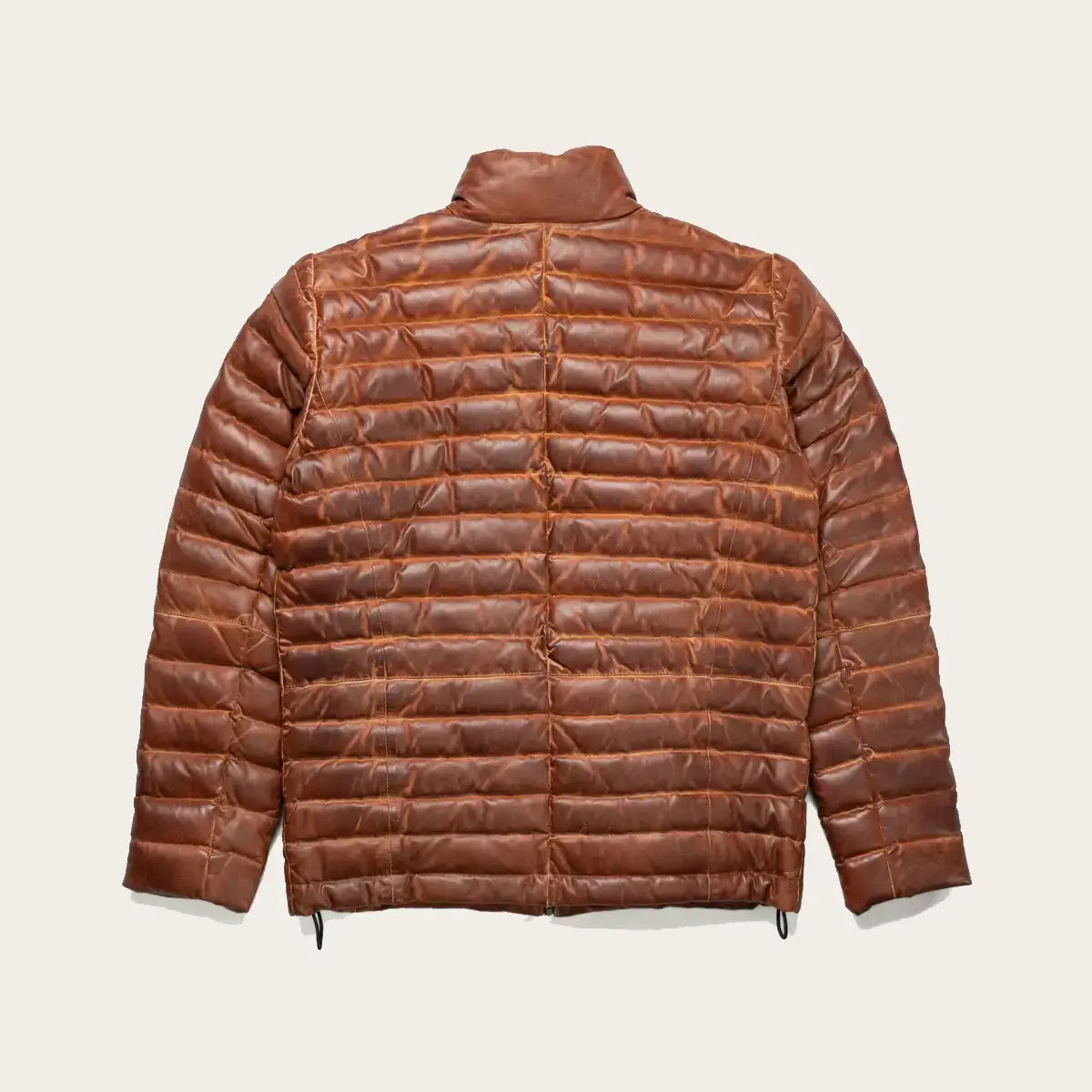 Bridger Men's Brown Leather Puffer Jacket