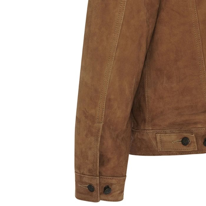 Suede Tobacco Trucker Jacket